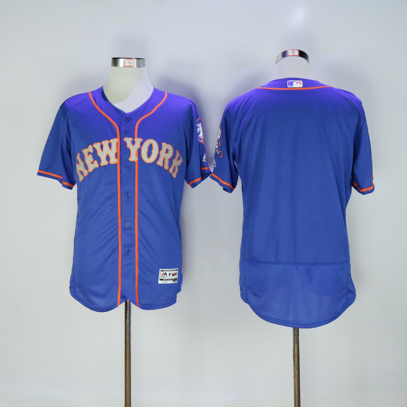 Men New York Mets Blank Blue Elite MLB Jerseys